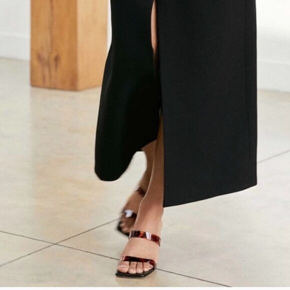 Dear Frances Rain Sandal Leopard Tortoishell Two Strap Mules Kitten Heels Size 3 - Picture 3 of 13